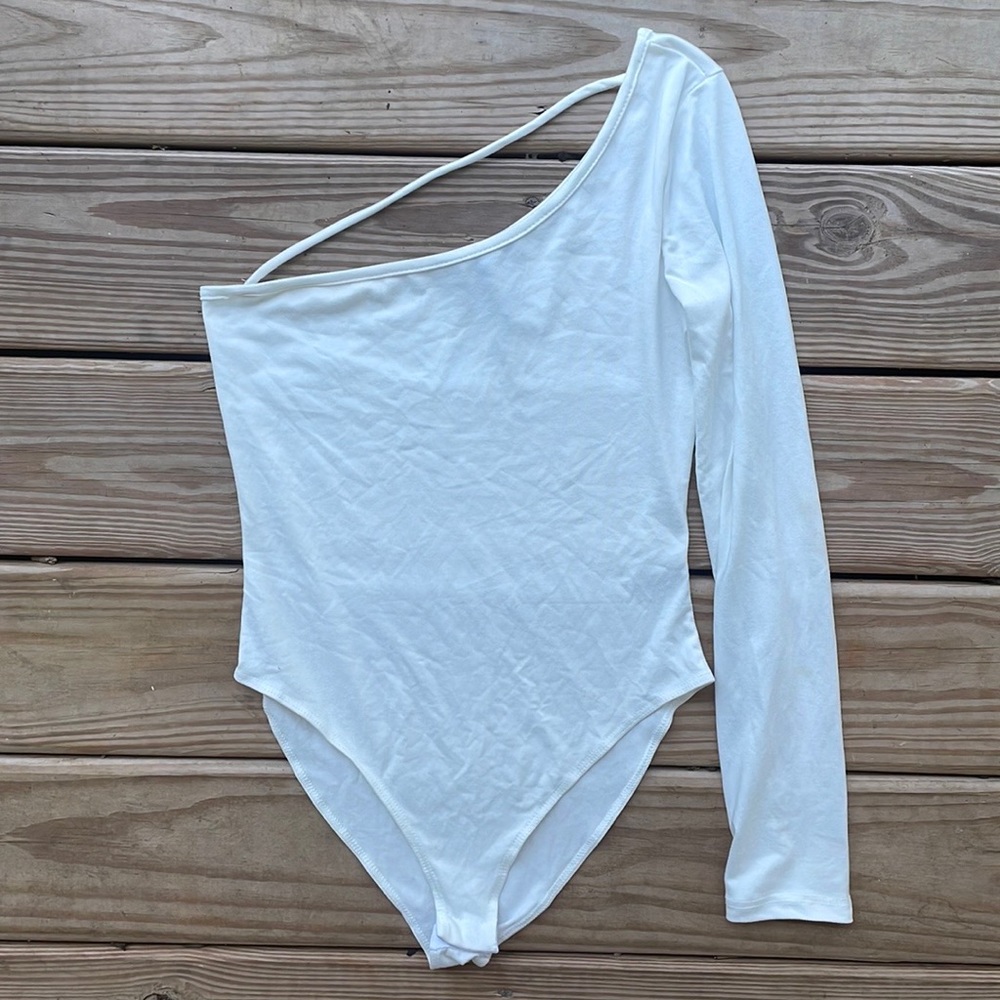 White One Shoulder Bodysuit